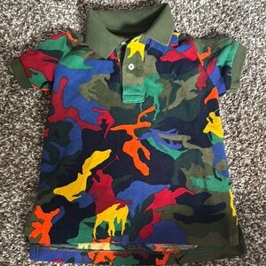 Colorful Camouflage Kids Polo Shirt